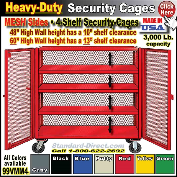 99VMM4 * Heavy-Duty Security Trucks with 4 shelves