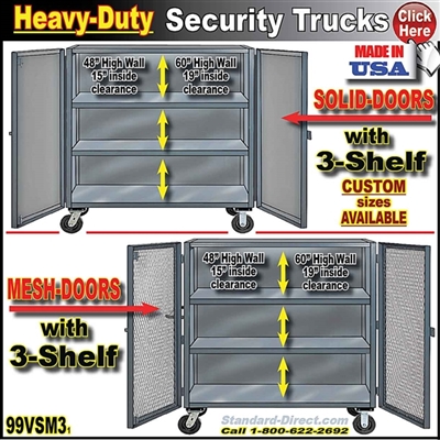 99VSM3 * Heavy-Duty Security Trucks with 3 shelf