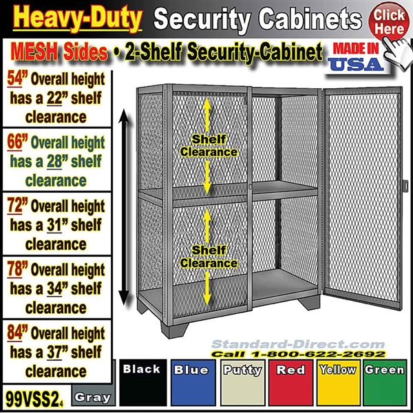 99VSS2 * Heavy-Duty 2-shelf Security Cabinets