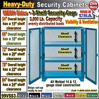 99VSS3 * Heavy-Duty 3-shelf Security Cabinets