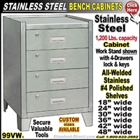 99VW Stainless Steel Bench cabinets