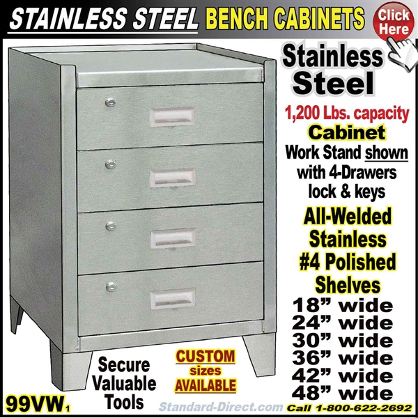 99VW Stainless Steel Bench cabinets