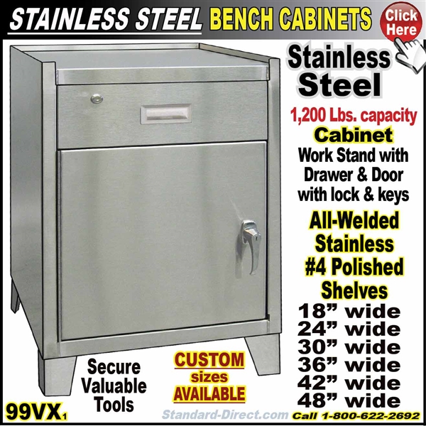 99VX Stainless Steel Bench cabinets
