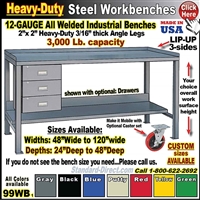 99WB * Steel Workbenches with Lip-Up on 3-sides
