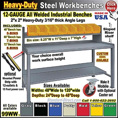99WW * Heavy-Duty Steel Work Benches