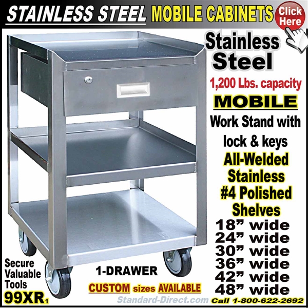 99XR Stainless Steel Mobile Bench cabinets