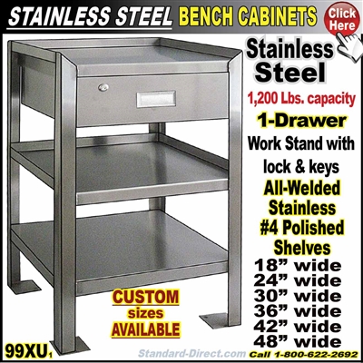 99XU Stainless Steel Bench cabinets
