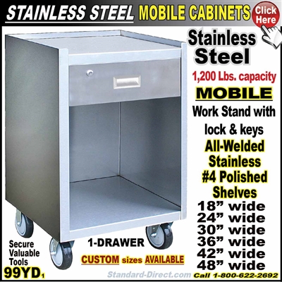 99YD Stainless Steel Mobile Bench cabinets