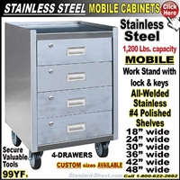 99YF Stainless Steel Mobile Bench cabinets