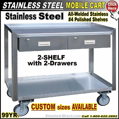 99YR Stainless Steel Mobile Bench cabinets