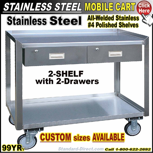 99YR Stainless Steel Mobile Bench cabinets