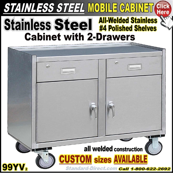 99YV Stainless Steel Mobile Bench cabinets