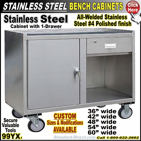 99YX Stainless Steel Mobile Bench cabinets