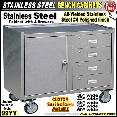 99YY Stainless Steel Mobile Bench cabinets