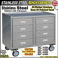 99ZO Stainless Steel Mobile Bench cabinets