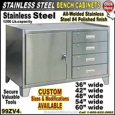99ZV4 Stainless Steel Bench cabinets