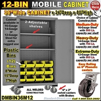 DMBIN36M12 12-BIN MOBILE CABINET