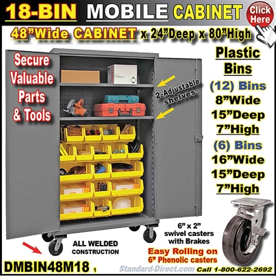 DMBIN48M18 18-BIN MOBILE CABINET