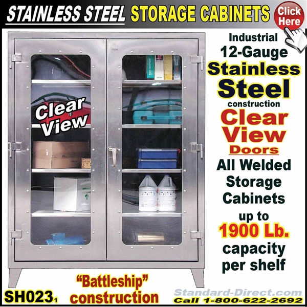 SH023 Stainless Steel Clear View Storage Cabinet