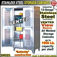 SH025 Stainless Steel Vented-Door Storage Cabinet