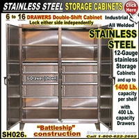SH024 Stainless Steel Storage Cabinet with drawers