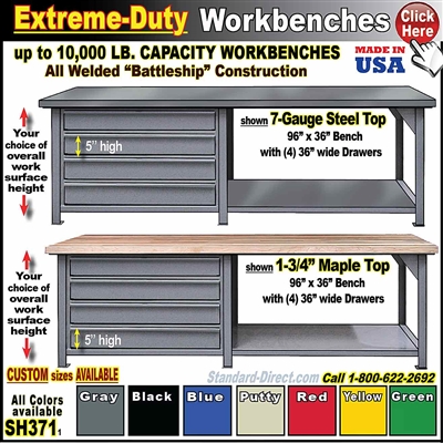 SH371 * Extreme-Duty 4-DRAWER Workbenchs