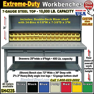 SH422 * Extreme-Duty 2-DRAWER Workbenchs