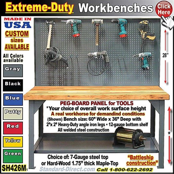 SH426 * Extreme-Duty Peg-Board Workbenchs