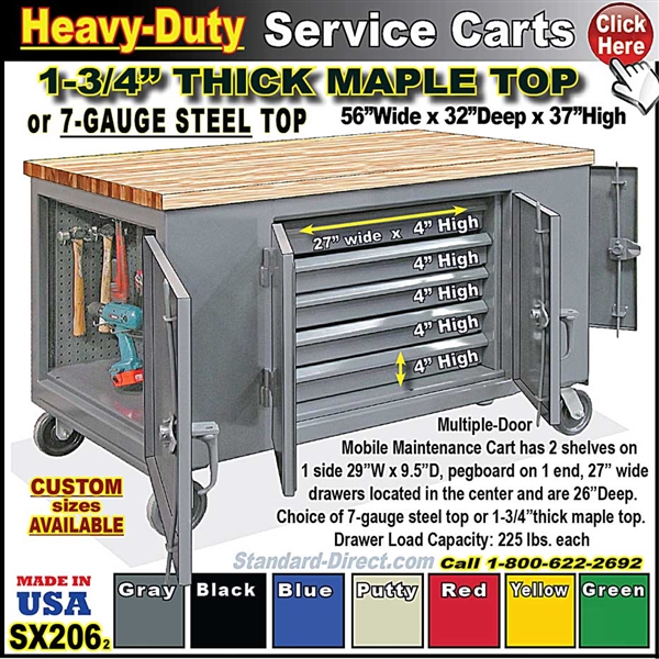 SX206 EXTREME-DUTY Mobile BENCH CABINET