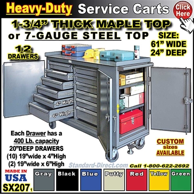 SX207 EXTREME-DUTY Mobile BENCH CABINET