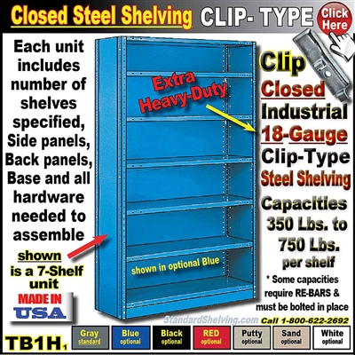 TB1H * Heavy-Duty Steel Clip Type Shelving