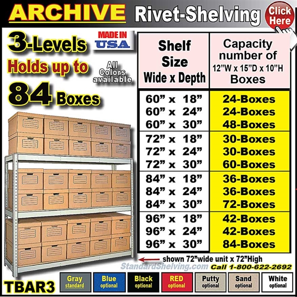 TBAR3 * Heavy-Duty ARCHIVE Shelving