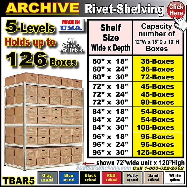 TBAR5 * Heavy-Duty ARCHIVE Shelving