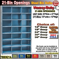 TBBIN21A * 21-BIN Steel Shelving Bin Unit