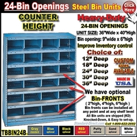 TBBIN24B * 24-BIN Steel Shelving Bin Unit
