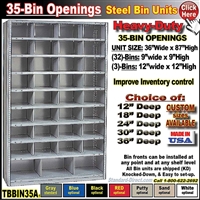 TBBIN35A * 35-BIN Steel Shelving Bin Unit