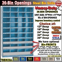 TBBIN36A * 36-BIN Steel Shelving Bin Unit