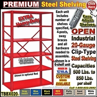 TBBX020 * PREMIUM Clip-Type Steel Shelving
