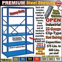 TBBX022 * PREMIUM Clip-Type Steel Shelving