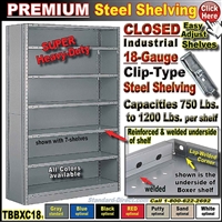 TBBXC18 *  SUPER Heavy-Duty Steel Clip-Type Shelving