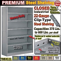 TBBXC22 * Heavy-Duty Steel Clip-Type Shelving