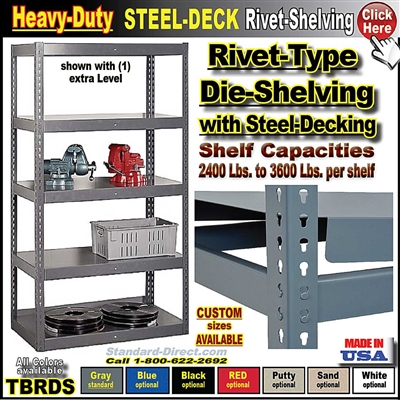 TBRDS * Extra Heavy-Duty Steel-Deck Rivet Shelving