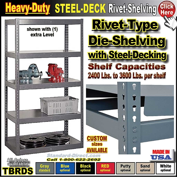 TBRDS * Extra Heavy-Duty Steel-Deck Rivet Shelving