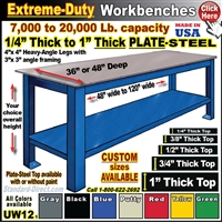 UW12 * Extreme-Duty Plate Steel Top Workbenches