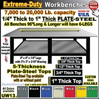 UW13 * Extreme-Duty Plate Steel Top Workbenches