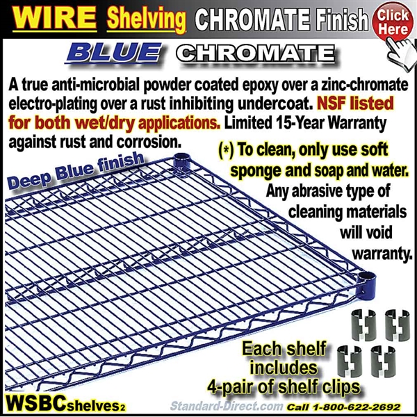 WSBCX * EXTRA BLUE-CHROMATE WIRE SHELVES