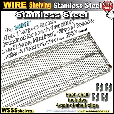 WSSSX * EXTRA STAINLESS STEEL WIRE SHELVES