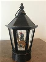GERSON 8.75"H B/O Lighted Musical Holiday Spinning Water Globe Deer Lantern w/ Timer (NO LONGER AVAILABLE Only the 11 inch Santa Globe 498810 is available.  If you order this you will received the Santa 11" Lantern