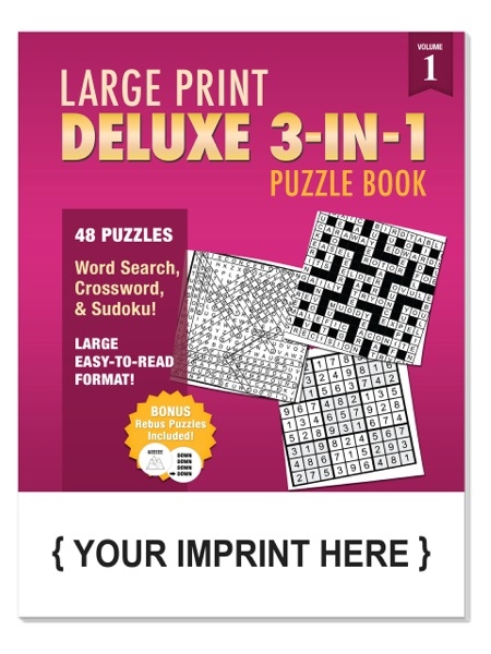 Large Print Deluxe 3-in-1 Puzzle Book