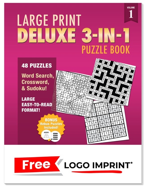 Large Print Deluxe 3-in-1 Puzzle Book